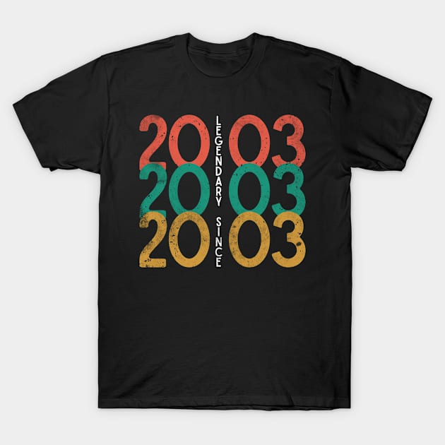 Legendary Since 2003 Born 18 Years T-Shirt by Schwarzweiss